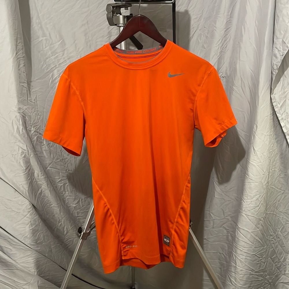 Nike Pro Orange Athletic Workout Shirt